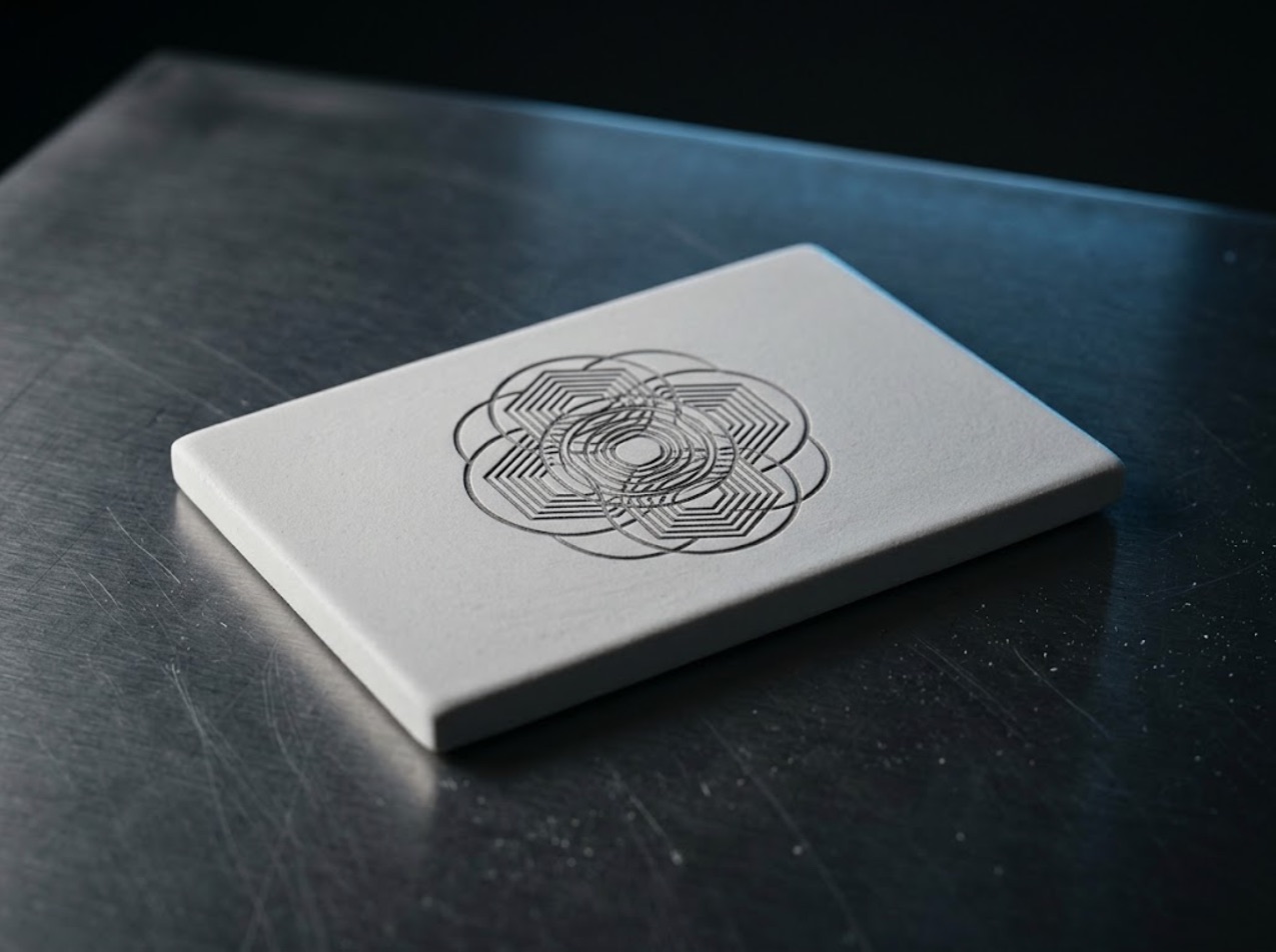 Laser-engraved ceramic cliché